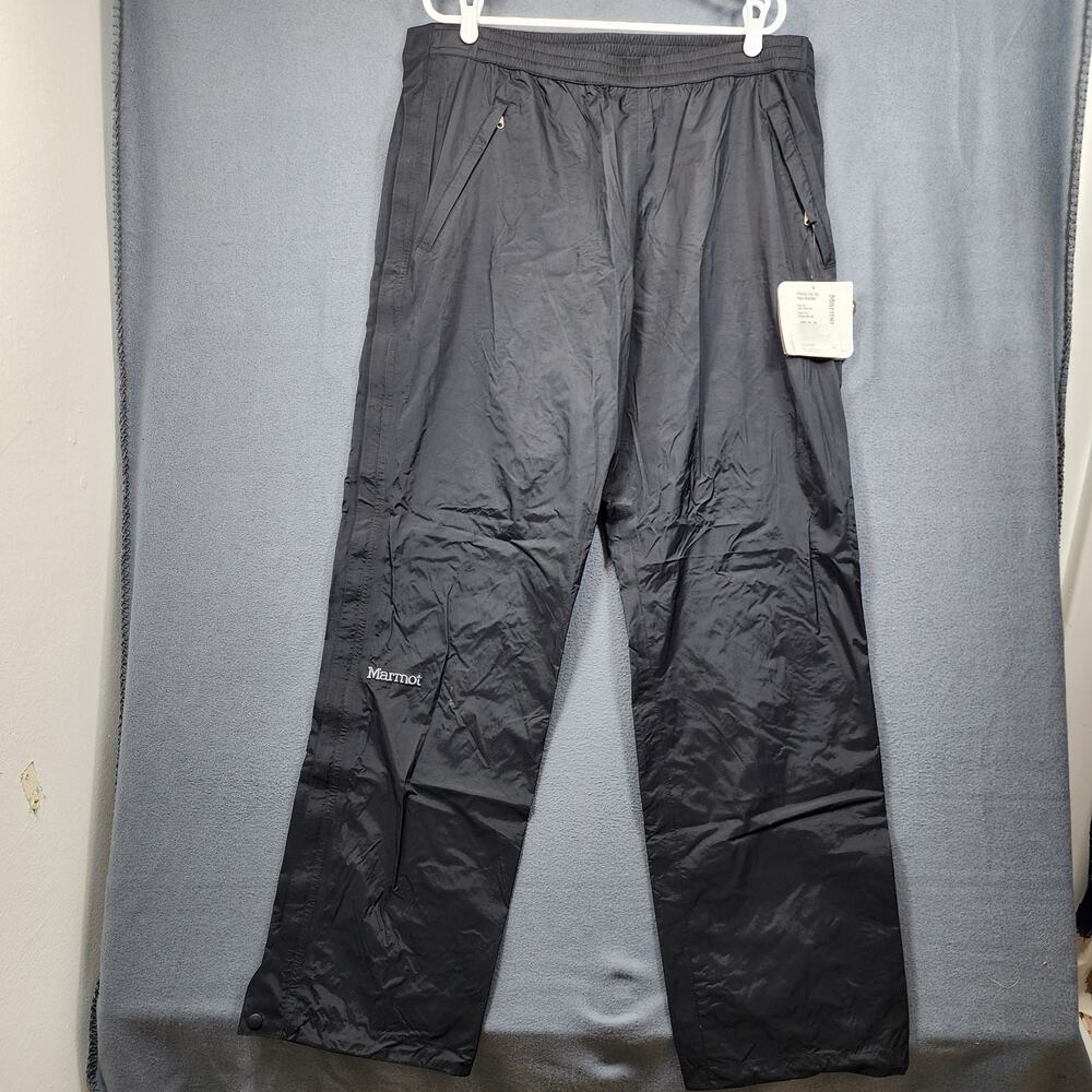 Marmot Mens PreCip Full Zip Pant Shell XXL Black Waterproof Outdoor Gorpcore $90